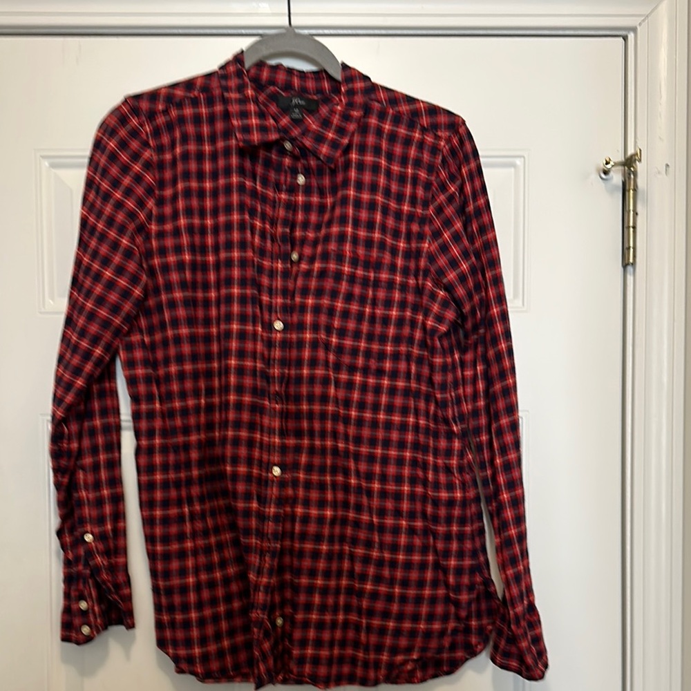 J.Crew Red and Navy Blue Plaid Shirt